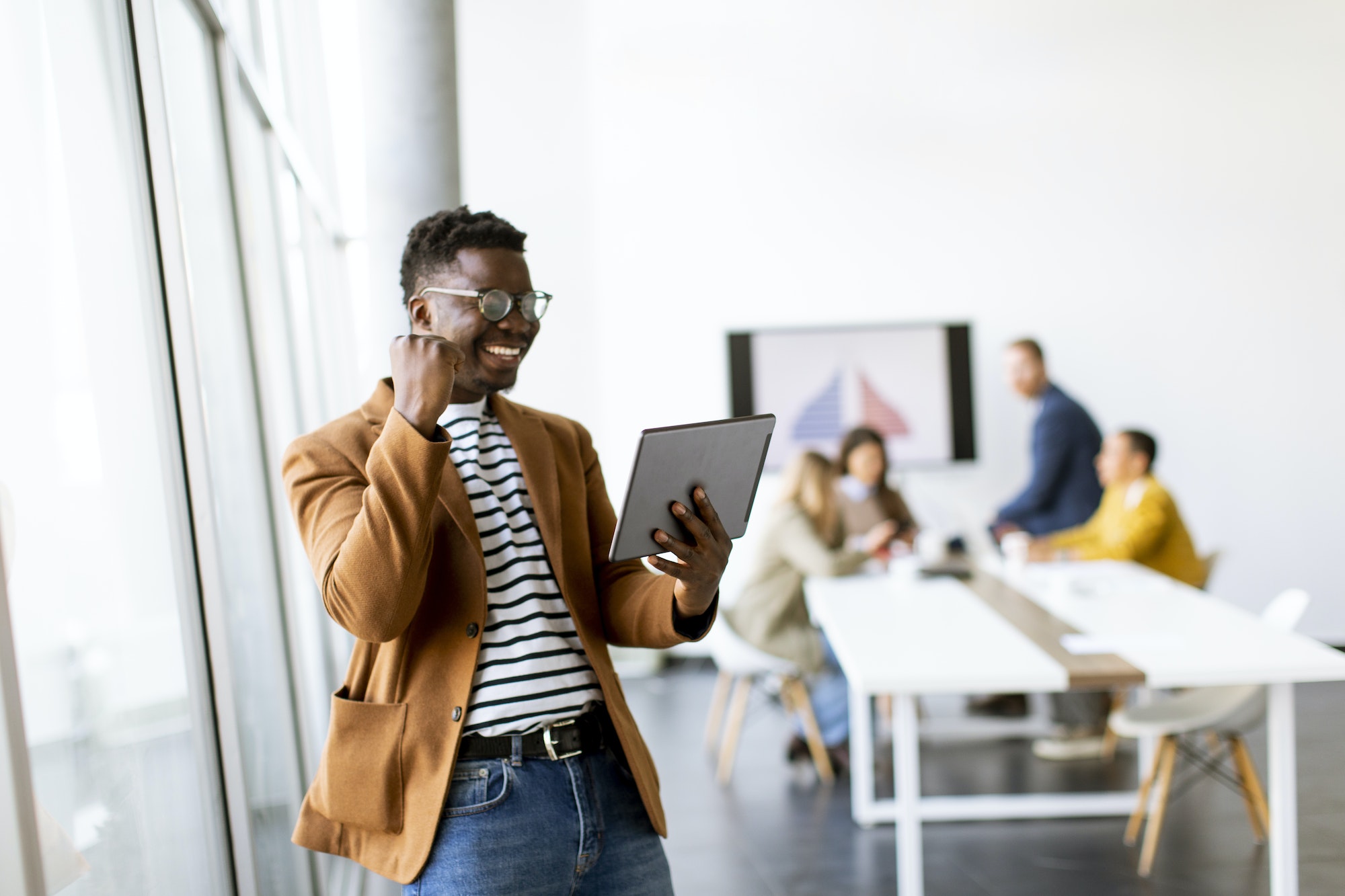 Handsome young African American business man working